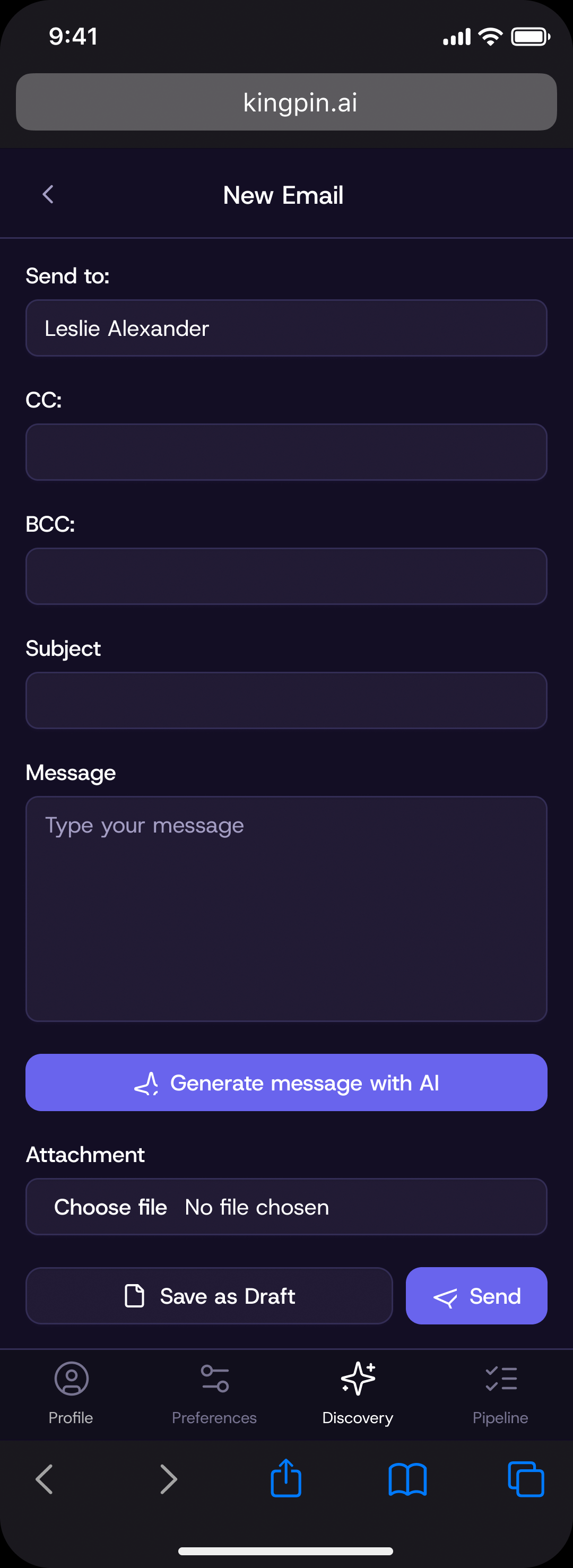 Draft the outreach with AI