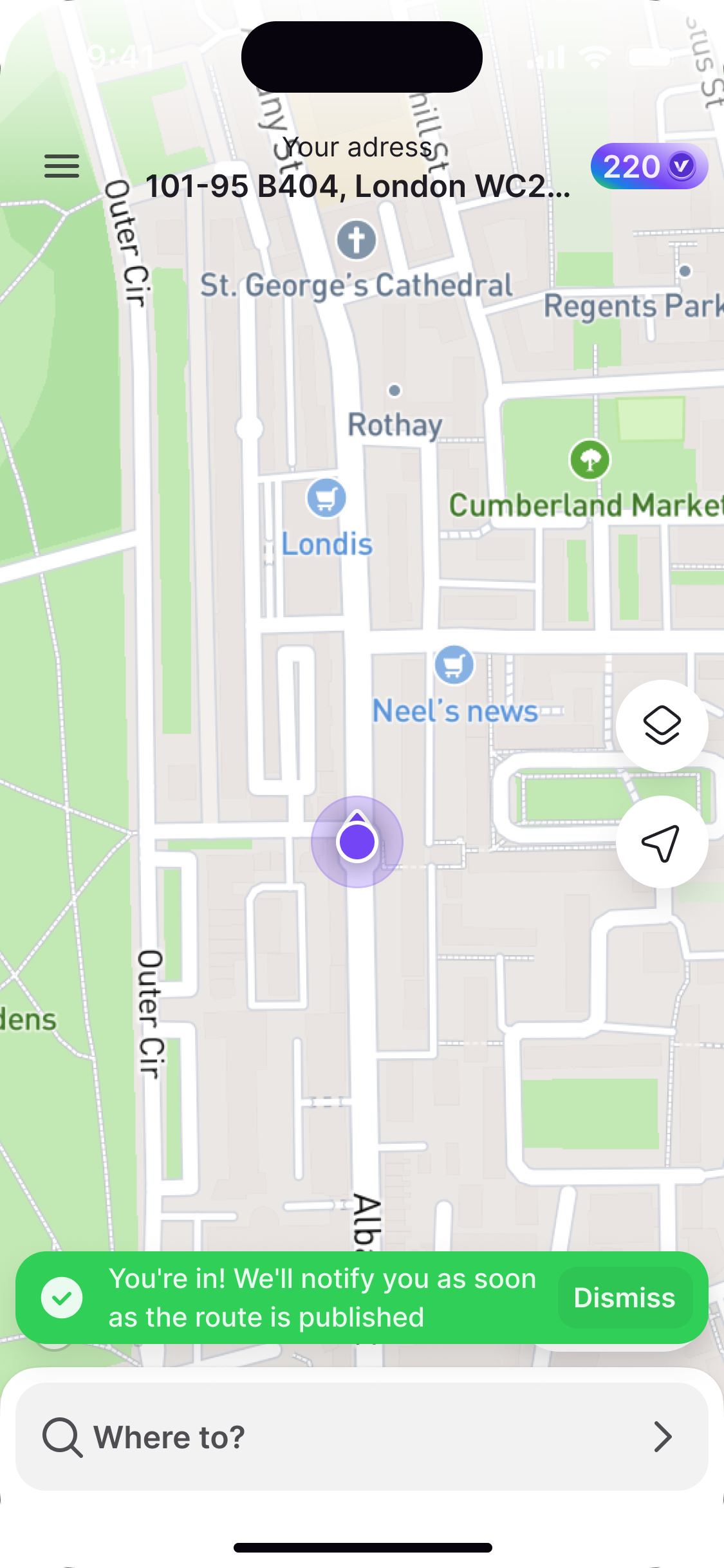Navigate the route together on the day