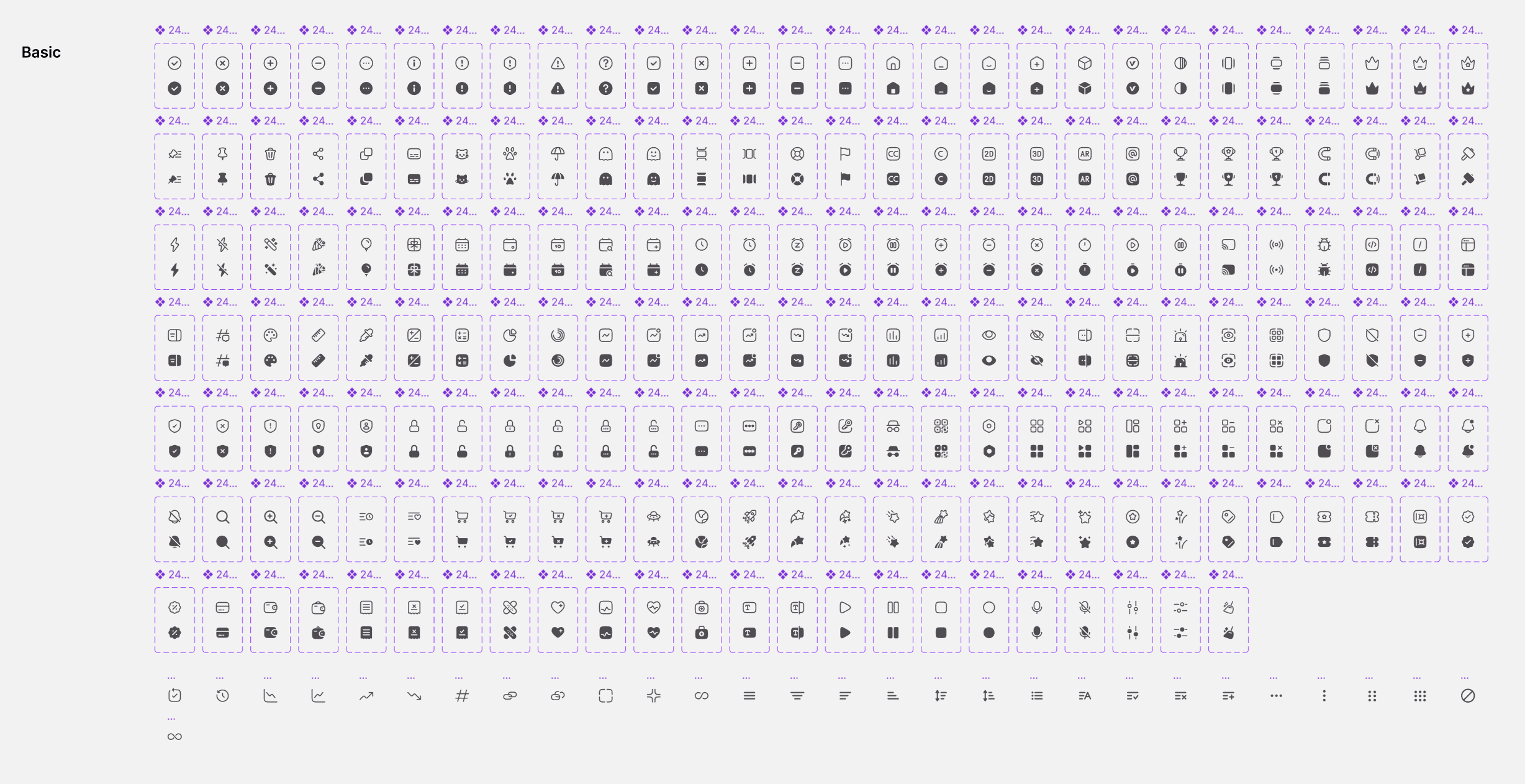 Part of the 650-icon library, organised by category